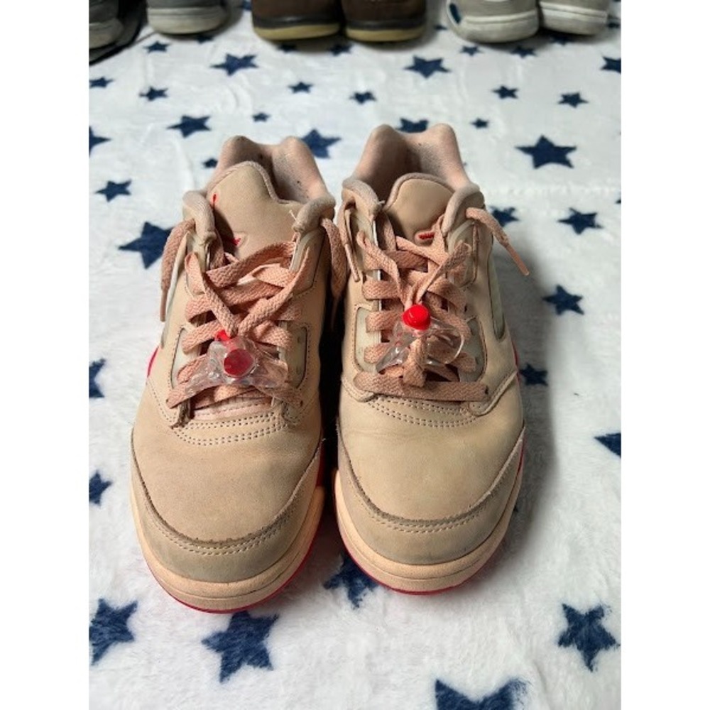 Nike Air Jordan 4 Retro Shimmer GS 5.5 Women's Sneakers Beige Pink